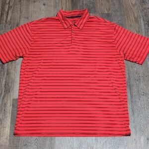 Men's Red Striped Nike Golf Polo